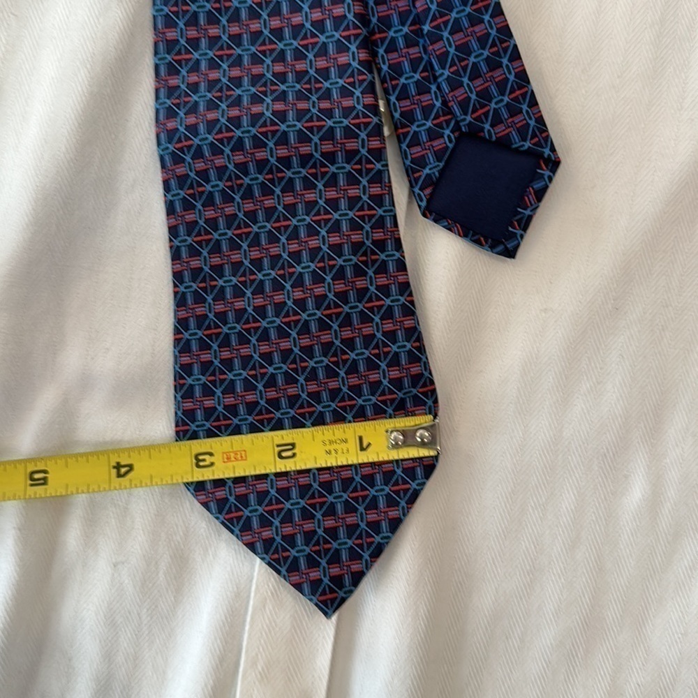 Hermès Vintage Silk Tie Blue - Picture 8 of 9
